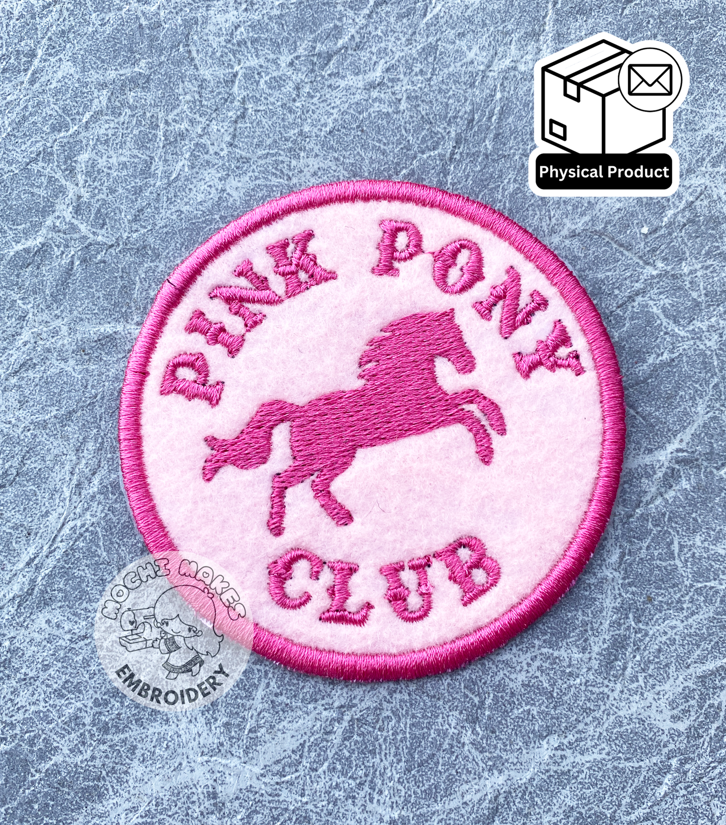 Pink Pony Club Chappell Roan Western Rodeo Singer Embroidered Patch Music Queer Pop Pride LGBTQIA Gay Lesbian Midwest Princess Pink